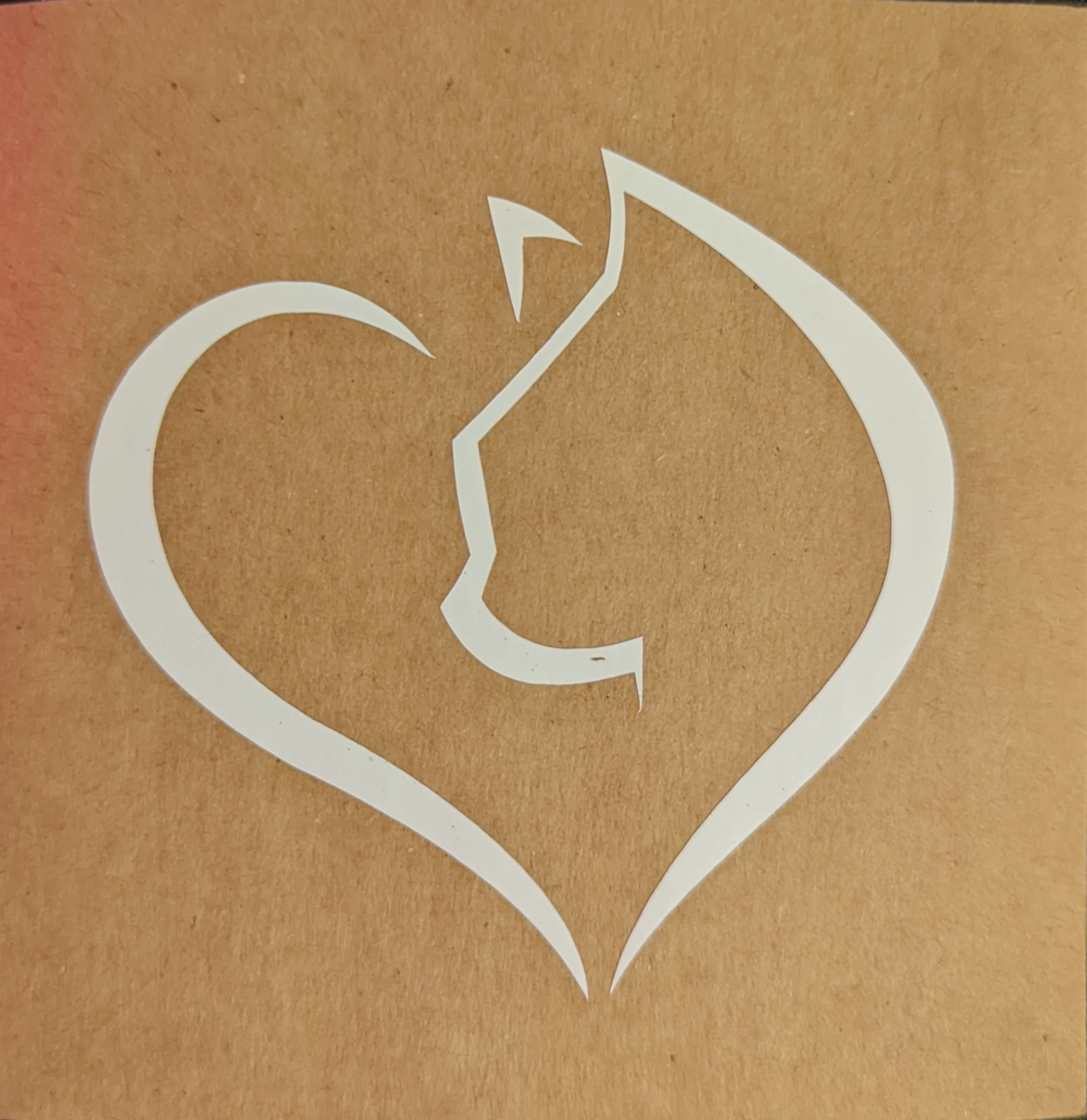 Cat Love and Heart Vinyl Sticker