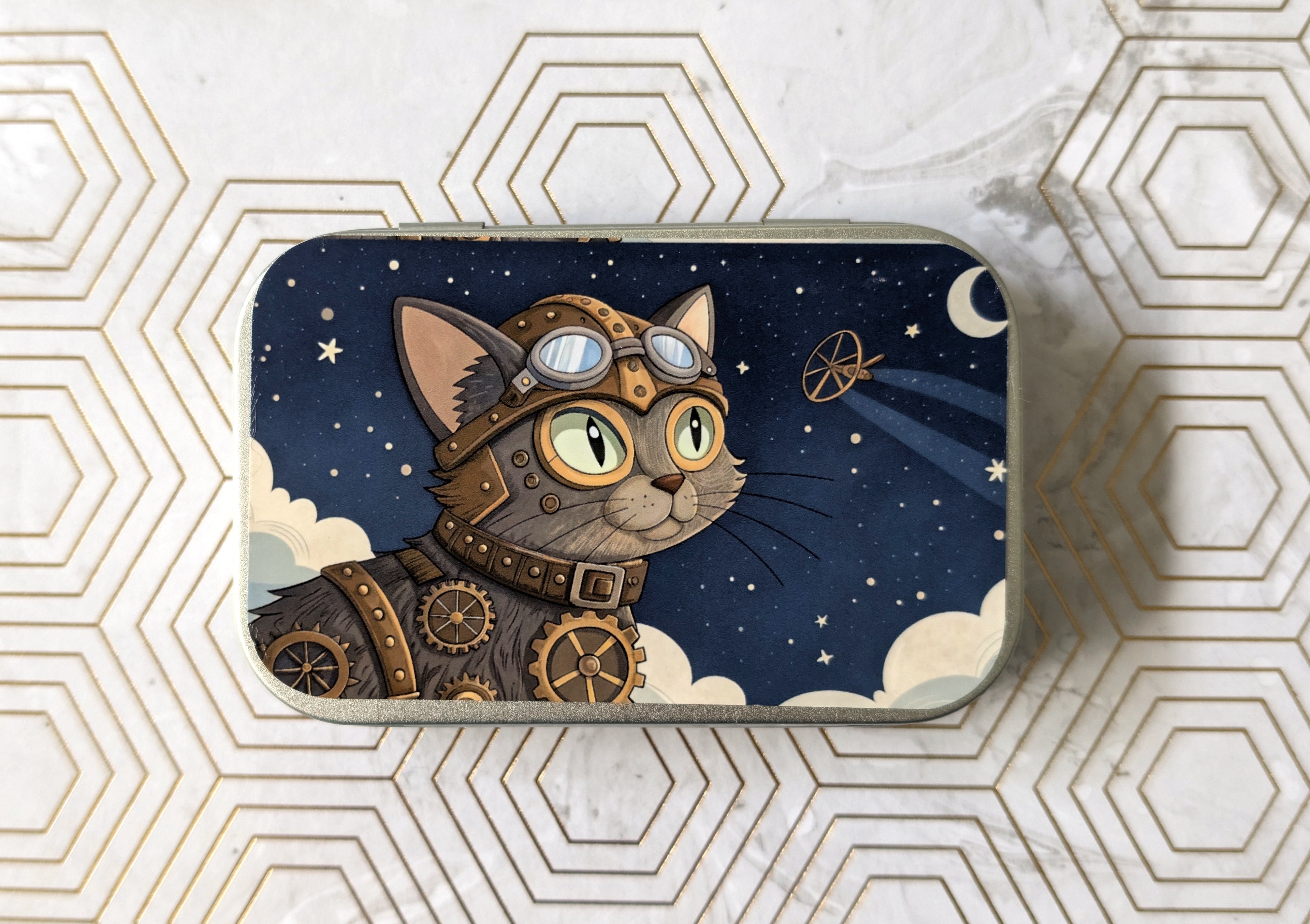 Steampunk kitten, Catnip Tin