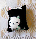 Lounging Cats on a Black Background Catnip Pillow