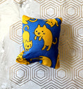 Orange Cats, Blue Background Catnip Pillow